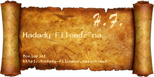 Hadady Filoména névjegykártya